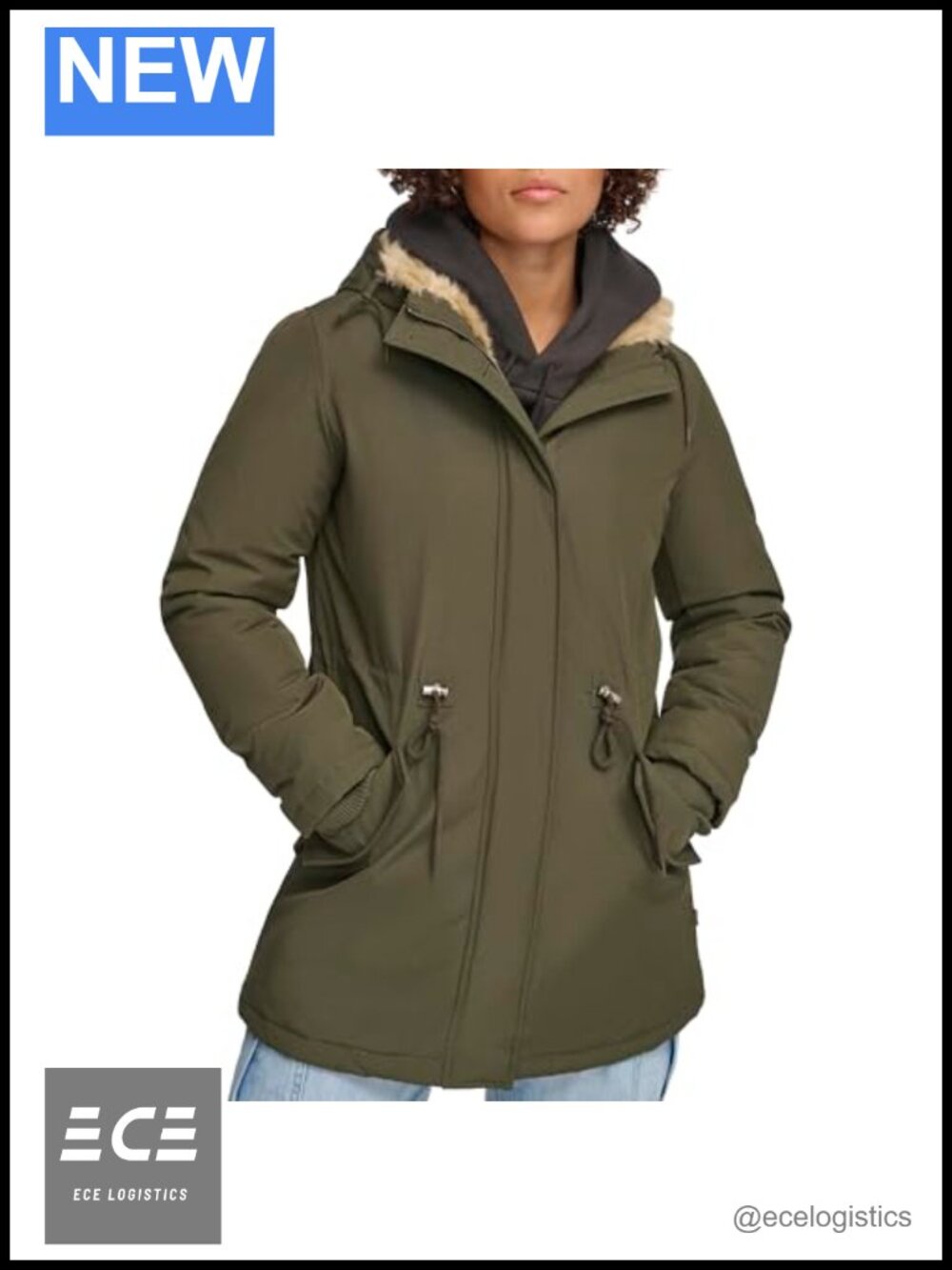 Levi's Faux Fur Lined Hooded Parka Jacket Women's Zip Up Cold Weather